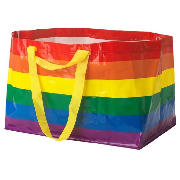 (2) IKEA bags. STORSTOMMA rainbow, pride large tote. KNÖLIG coin bag, keychain - Picture 2 of 8